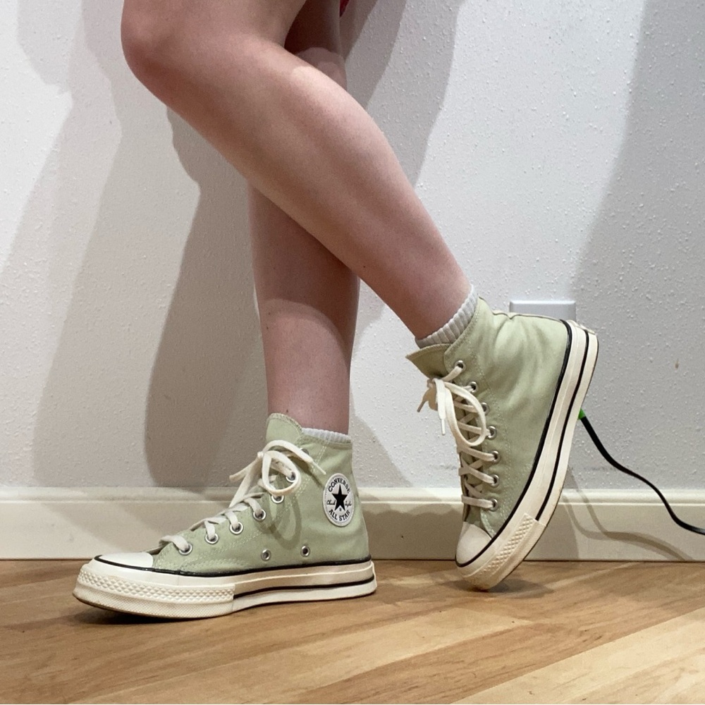 Sage Green Converse High Top Sneakers (7.5)